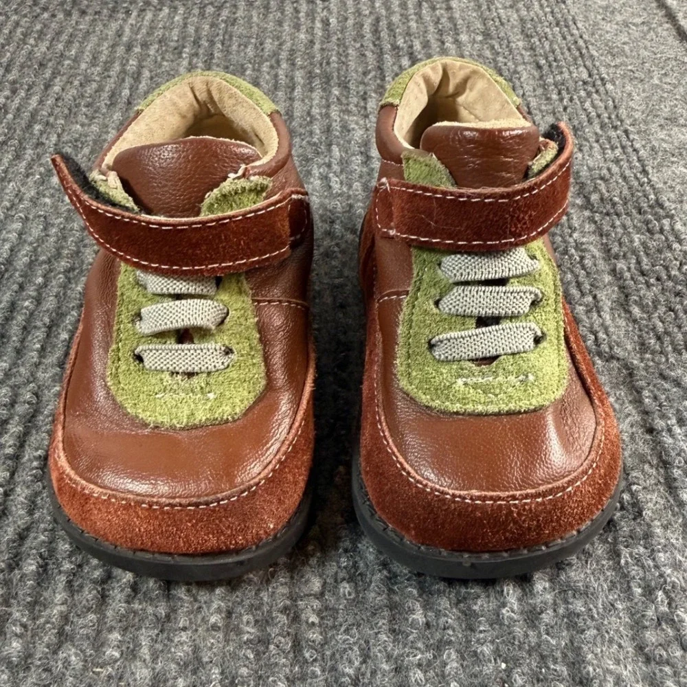 See Kai Run Kids Brown Leather Suede High Top Sneakers Size 3 Hook Loop Strap